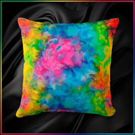[Atomär Tie-Dye]  V2 Psykedeliska regnbågsfärger Kudde