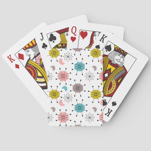 Atomärt Retro Starburst-mönster Casinokort (Baksidan)