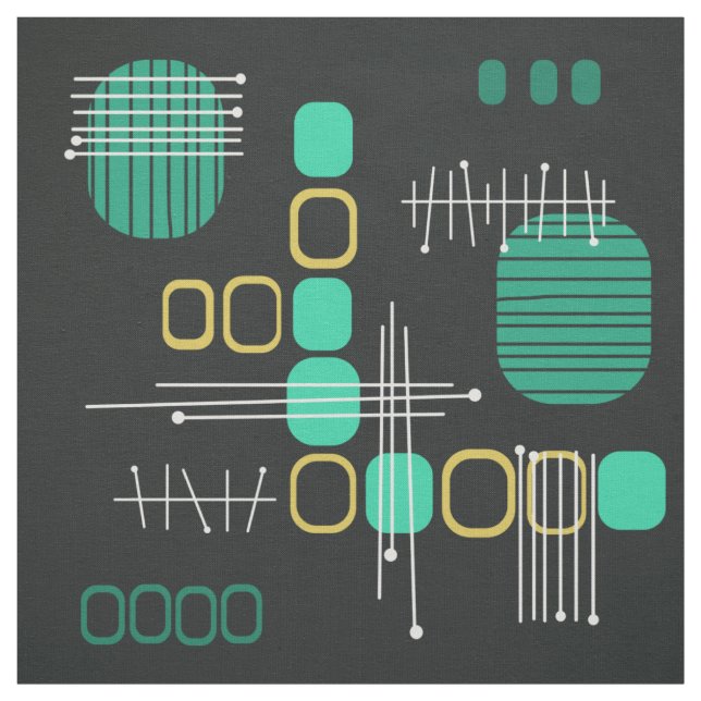 Atomatisk Abstrakt Barkcloth Black Turcos Tyg (Provkarta)