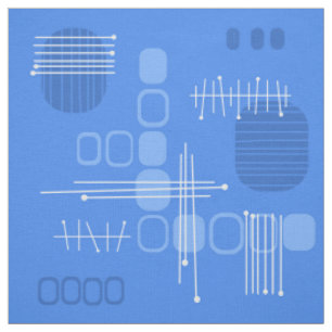 Atomatisk Abstrakt Barkcloth Blue Tyg