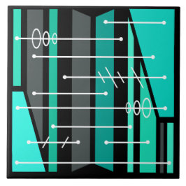 Atomatisk Abstrakt Geometric Art Black Turcos Kakelplatta