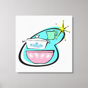 Atomatisk Cookware-design - utdragen arbetsyta Canvastryck