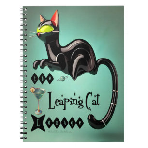 Atomatisk Futuristiska av leaping Cat Lounge Anteckningsbok