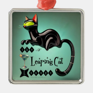 Atomatisk Futuristiska av leaping Cat Lounge Julgransprydnad Metall