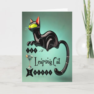 Atomatisk Futuristiska av leaping Cat Lounge Kort