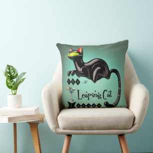 Atomatisk Futuristiska av leaping Cat Lounge Kudde