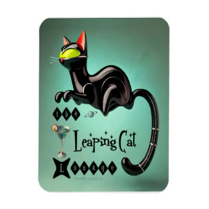 Atomatisk Futuristiska av leaping Cat Lounge Magnet