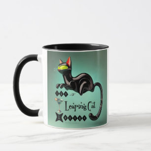 Atomatisk Futuristiska av leaping Cat Lounge Mugg