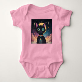 Atomatisk Futuristiska, svart katt i Moonlight T Shirt