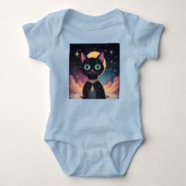 Atomatisk Futuristiska, svart katt i Moonlight T Shirt