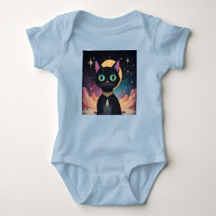 Atomatisk Futuristiska, svart katt i Moonlight T Shirt
