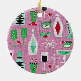 Atomatisk Retro Rosa jul Ornamet Julgransprydnad Keramik