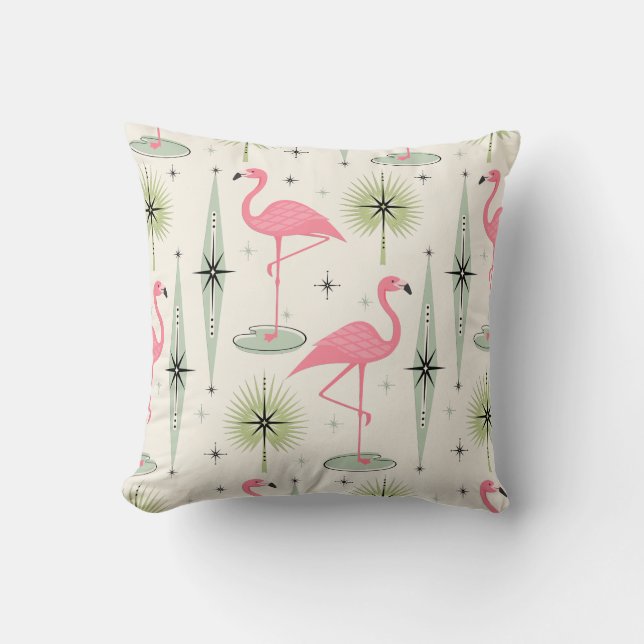 Atombad med rosa flamingos Totebag Kudde (Framsida)