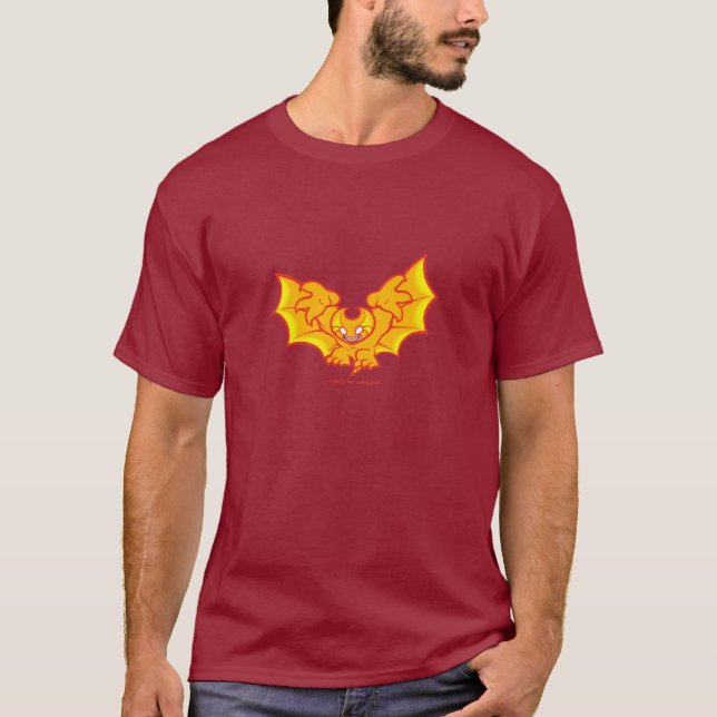 atombat förvandlar till atomer rött skisserar t-shirt (Framsida)