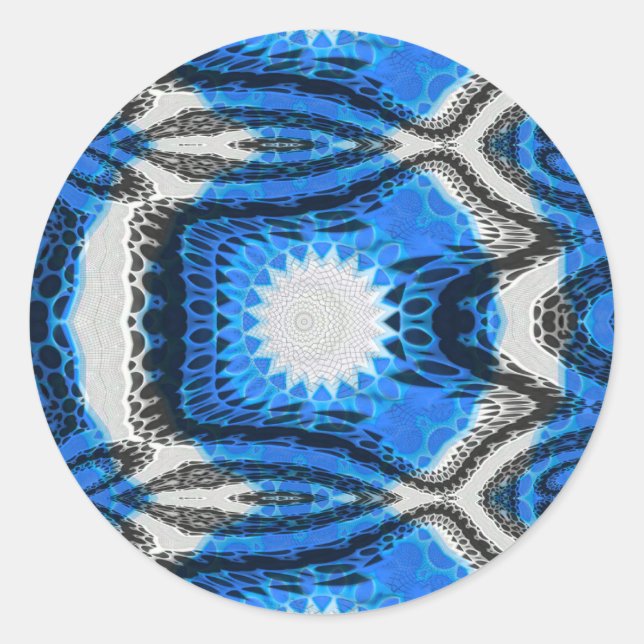 Atomblått Runt Klistermärke (Framsida)