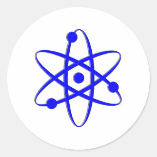 atomblått runt klistermärke