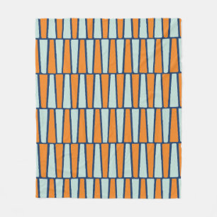 Atomblock, vattendrag, Orange, blått Fleecefilt