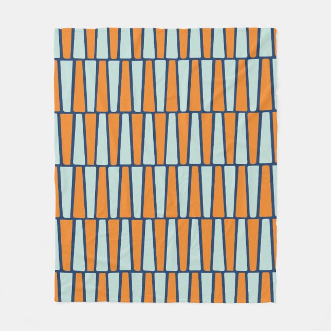 Atomblock, vattendrag, Orange, blått Fleecefilt (Framsidan)