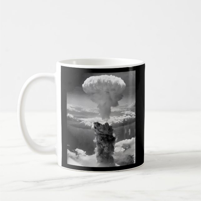 atombomb nukleärt moln mot kärnvapenprov kaffemugg (Vänster)