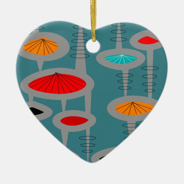 Atomcentrets inspirerade Abstrakt Julgransprydnad Keramik (Framsidan)