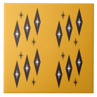 Atomdiamanter Mönster Orange 1950 Kakelplatta