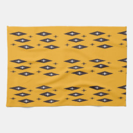 Atomdiamanter Mönster Orange 1950 Kökshandduk