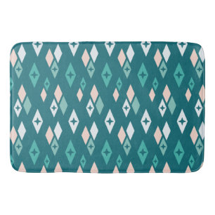 Atomdiamanter Teal, persikor, Blek Blue Badrumsmatta