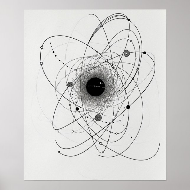 Atomelektrokemi Minimalistisk konst Poster (Framsidan)