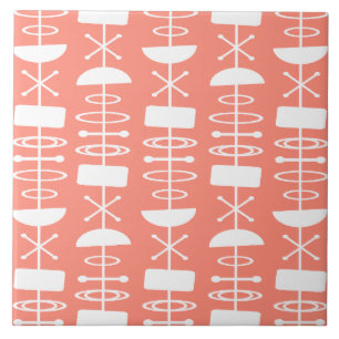 Atomera Abstrakt Symbols Salmon Rosa Kakelplatta