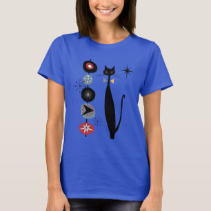 Atomera Coola Cat Black Cat Mid Century Modern T Shirt