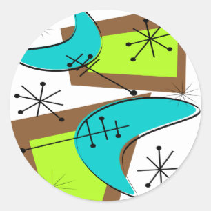 Atomera Inspired Boomerang Design Runt Klistermärke