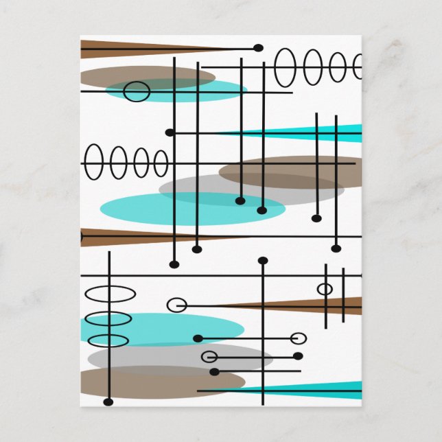 Atomera Inspired Mid-Century Design 13 Vykort (Framsida)
