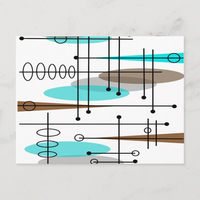 Atomera Inspired Mid-Century Design 13 Vykort (Framsida)