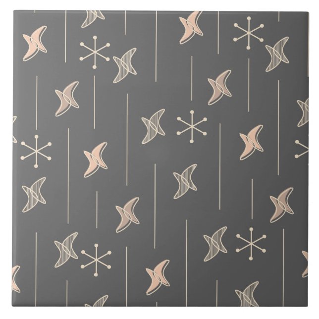 Atomera Måne & Stars (kol) Kakelplatta (Framsidan)
