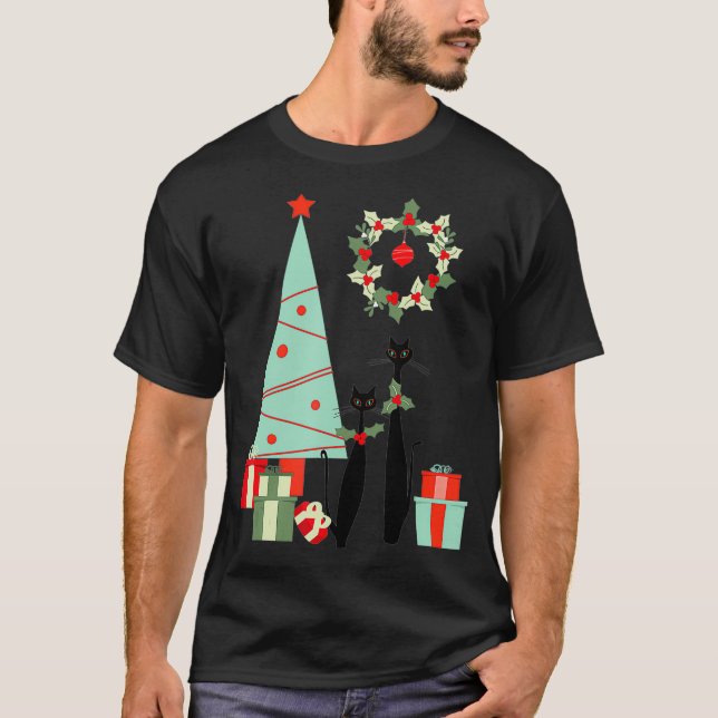 Atomera Mid Centres Modern Coola Cat Pair Kristus T Shirt (Framsida)