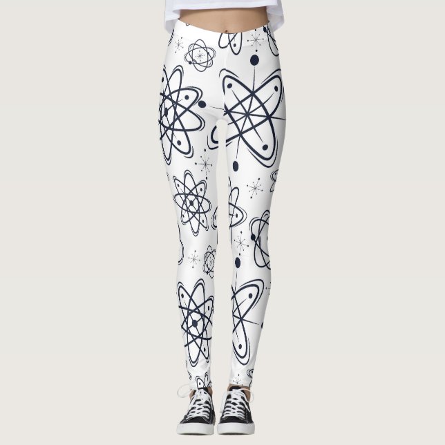 Atomera: Modern Mönster i mitten av århundradet Leggings (Framsida)