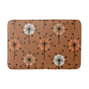 Atomera Sputnik Starburst Flowers Burnt Orange Badrumsmatta