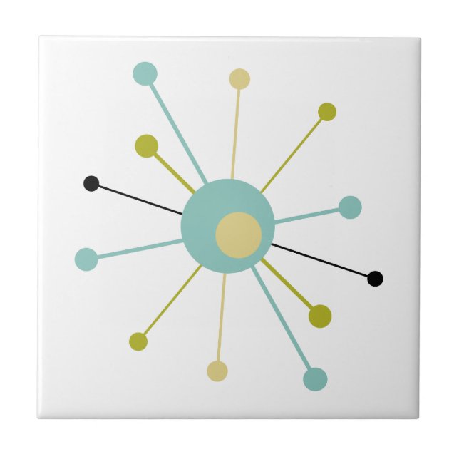 Atomera Starburst Mid Century Modern Kakelplatta (Framsidan)