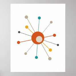 Atomera Starburst Mid Century Modern Poster