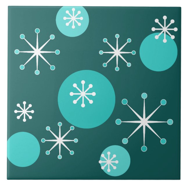 Atomera Starbursts Teal Kakelplatta (Framsidan)