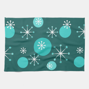 Atomera Starbursts Teal Kökshandduk