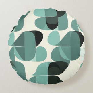 Atomera Vintage MCM Mid Century Modern Teal Rund Kudde