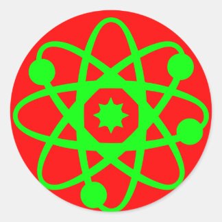 Atometikett Runt Klistermärke