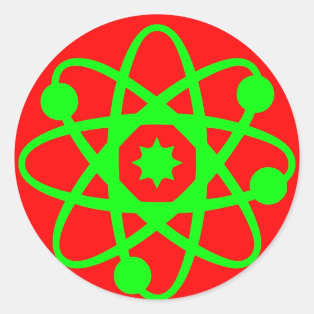 Atometikett Runt Klistermärke (Framsida)