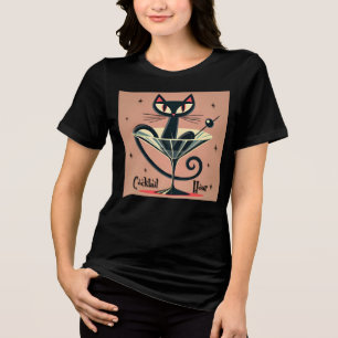 Atomets rymdålder svart Futuristiska Martini T Shirt