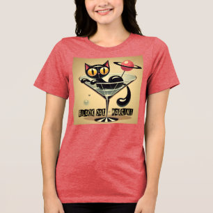 Atomets rymdålder svart Futuristiska Martini T Shirt