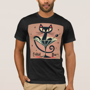 Atomets rymdålder svart Futuristiska Martini T Shirt