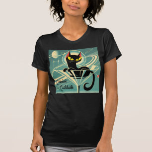 Atomets rymdålder svart Futuristiska Martini T Shirt