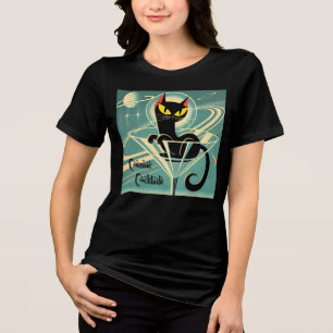 Atomets rymdålder svart Futuristiska Martini T Shirt