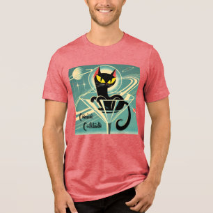 Atomets rymdålder svart Futuristiska Martini T Shirt